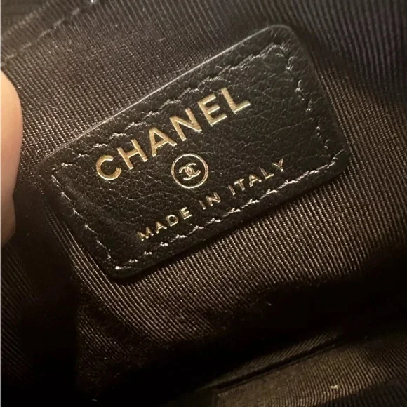 🖤RARE🖤 Chanel CC Calfskin Crocodile Embossed Cosmetic Case Pouch Black G… - Picture 12 of 13